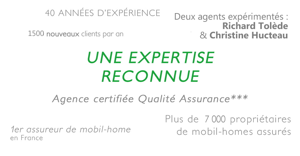 40 années d'expérience, Tolede HPA, 800 campings assurés, agence certifiée qualité assurance, 8000 clients, équipe de 20 personnes